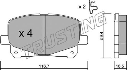 Trusting 459.0 - Гальмівні колодки, дискові гальма autozip.com.ua