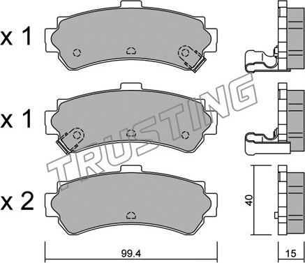 Trusting 418.0 - Гальмівні колодки, дискові гальма autozip.com.ua