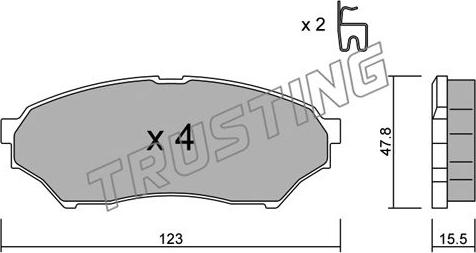 Trusting 412.0 - Гальмівні колодки, дискові гальма autozip.com.ua