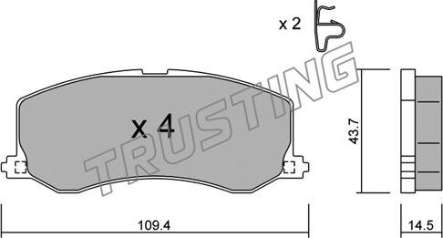 Trusting 432.0 - Гальмівні колодки, дискові гальма autozip.com.ua