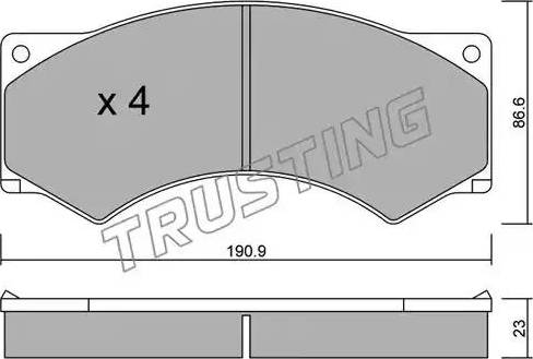 Trusting 595.0 - Гальмівні колодки, дискові гальма autozip.com.ua