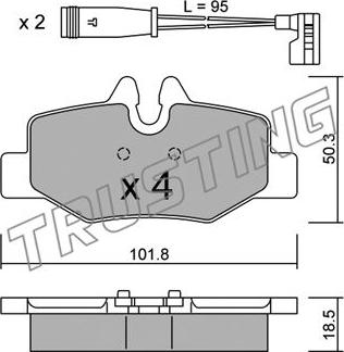 Trusting 592.0W - Гальмівні колодки, дискові гальма autozip.com.ua