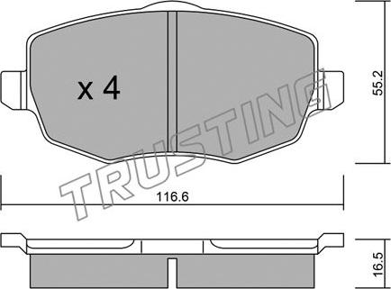 Trusting 544.0 - Гальмівні колодки, дискові гальма autozip.com.ua