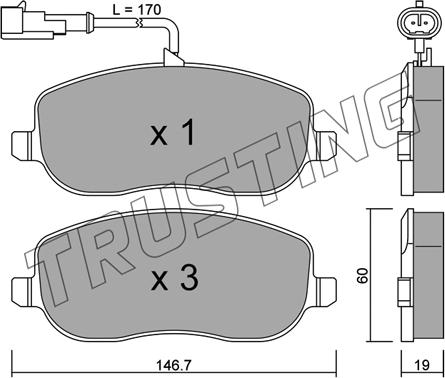 Trusting 546.1 - Гальмівні колодки, дискові гальма autozip.com.ua