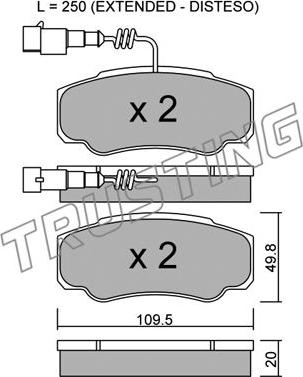 Trusting 548.1 - Гальмівні колодки, дискові гальма autozip.com.ua