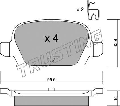 Trusting 557.0 - Гальмівні колодки, дискові гальма autozip.com.ua