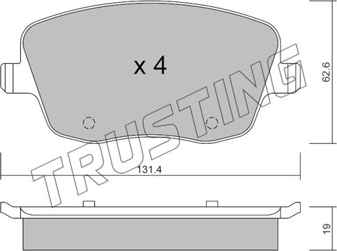 Trusting 563.0 - Гальмівні колодки, дискові гальма autozip.com.ua