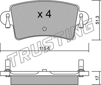 Trusting 562.0 - Гальмівні колодки, дискові гальма autozip.com.ua