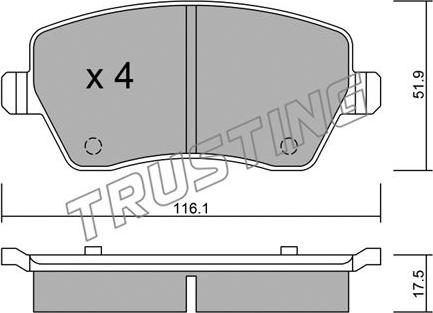 Trusting 501.0 - Гальмівні колодки, дискові гальма autozip.com.ua