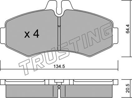 Trusting 589.0 - Гальмівні колодки, дискові гальма autozip.com.ua