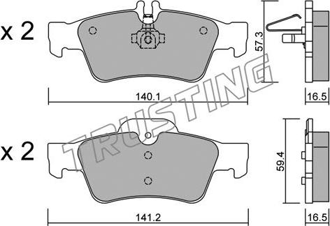 Trusting 584.0 - Гальмівні колодки, дискові гальма autozip.com.ua