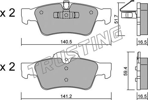 Trusting 584.1 - Гальмівні колодки, дискові гальма autozip.com.ua