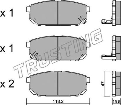 Trusting 532.0 - Гальмівні колодки, дискові гальма autozip.com.ua