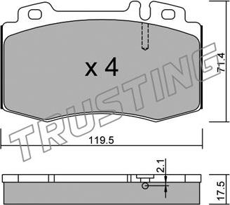 Trusting 579.0 - Гальмівні колодки, дискові гальма autozip.com.ua