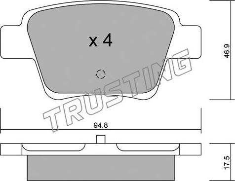 Trusting 655.0 - Гальмівні колодки, дискові гальма autozip.com.ua