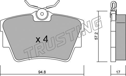 Trusting 651.0 - Комплект гальм, барабанний механізм autozip.com.ua