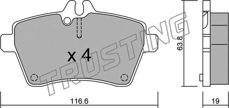 Trusting 662.0 - Гальмівні колодки, дискові гальма autozip.com.ua