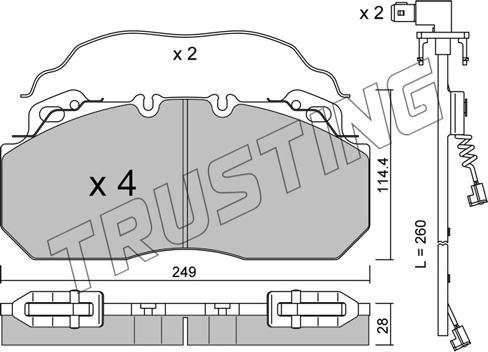 Trusting 605.0W - Гальмівні колодки, дискові гальма autozip.com.ua