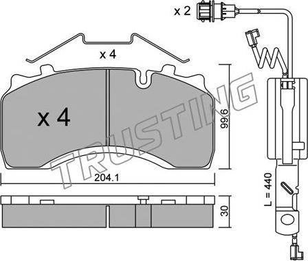 Trusting 606.1W - Гальмівні колодки, дискові гальма autozip.com.ua