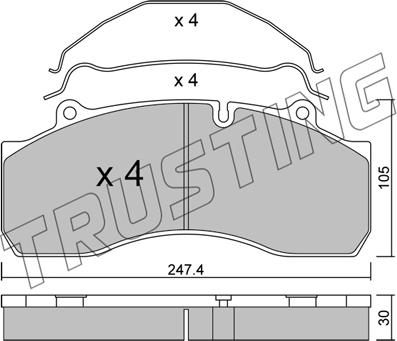 Trusting 610.0 - Гальмівні колодки, дискові гальма autozip.com.ua