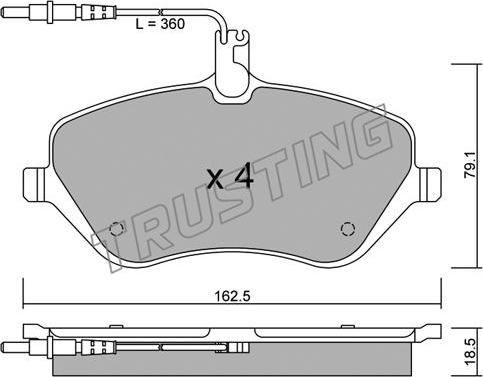 Trusting 617.0 - Комплект гальм, барабанний механізм autozip.com.ua