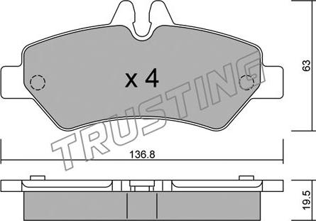 Trusting 688.0 - Гальмівні колодки, дискові гальма autozip.com.ua