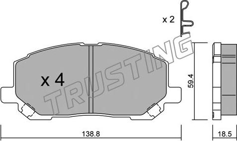 Trusting 632.0 - Гальмівні колодки, дискові гальма autozip.com.ua