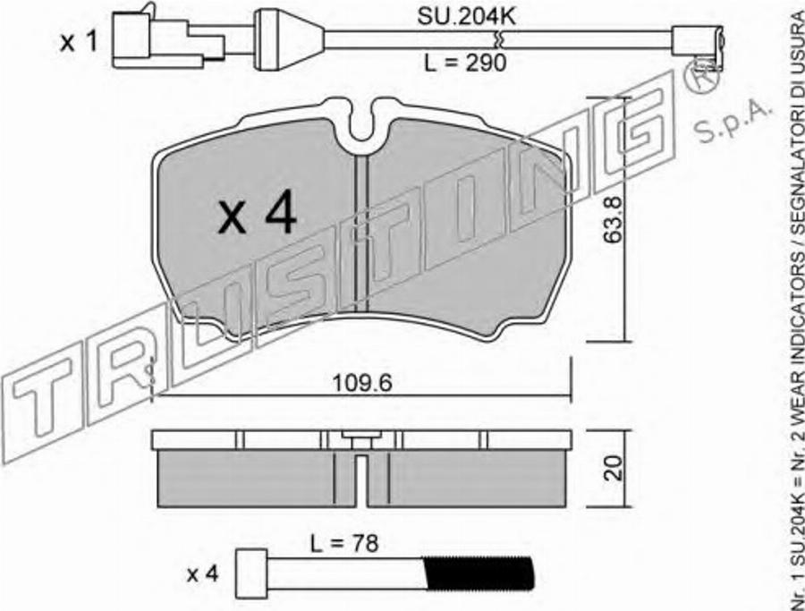 Trusting 620.0W - Гальмівні колодки, дискові гальма autozip.com.ua