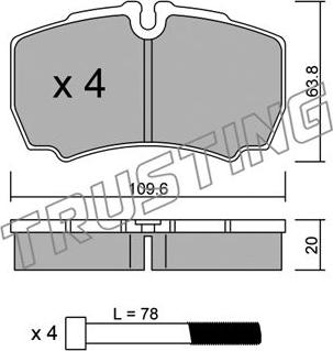 Trusting 620.0 - Гальмівні колодки, дискові гальма autozip.com.ua