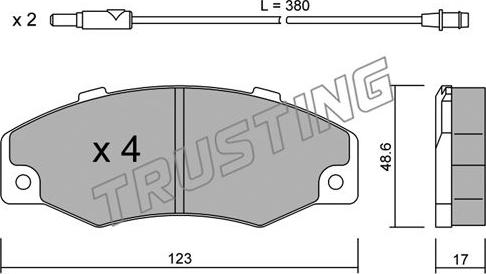 Trusting 098.0 - Гальмівні колодки, дискові гальма autozip.com.ua