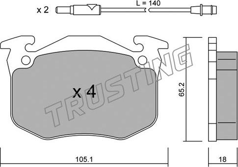 Trusting 092.0 - Гальмівні колодки, дискові гальма autozip.com.ua