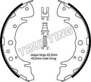 Trusting 046.207 - Комплект гальм, барабанний механізм autozip.com.ua