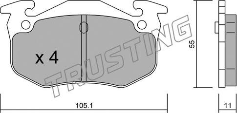 Trusting 040.2 - Гальмівні колодки, дискові гальма autozip.com.ua