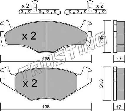 Trusting 047.2K - Гальмівні колодки, дискові гальма autozip.com.ua