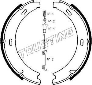 Trusting 052.121K - Комплект гальм, ручник, парковка autozip.com.ua