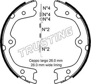 Trusting 067.201K - Комплект гальм, ручник, парковка autozip.com.ua