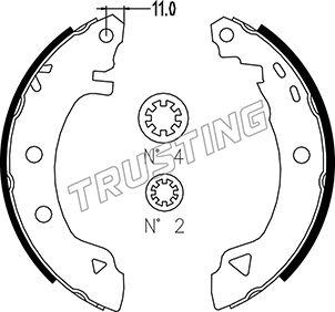 Trusting 004.008 - Комплект гальм, барабанний механізм autozip.com.ua