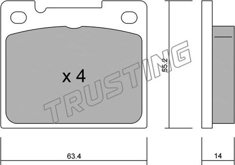 Trusting 004.0 - Гальмівні колодки, дискові гальма autozip.com.ua