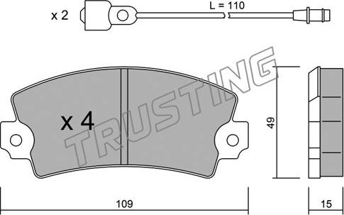 Trusting 005.4 - Гальмівні колодки, дискові гальма autozip.com.ua