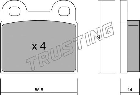 Trusting 002.0 - Гальмівні колодки, дискові гальма autozip.com.ua