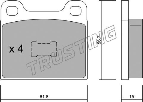 Trusting 011.0 - Гальмівні колодки, дискові гальма autozip.com.ua