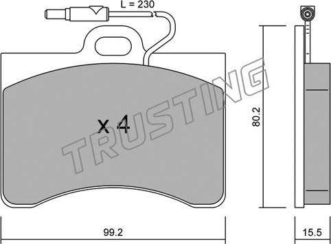 Trusting 087.0 - Гальмівні колодки, дискові гальма autozip.com.ua