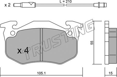 Trusting 038.2 - Гальмівні колодки, дискові гальма autozip.com.ua