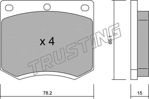 Trusting 025.0 - Гальмівні колодки, дискові гальма autozip.com.ua