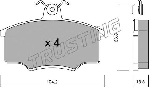 Trusting 026.1 - Гальмівні колодки, дискові гальма autozip.com.ua