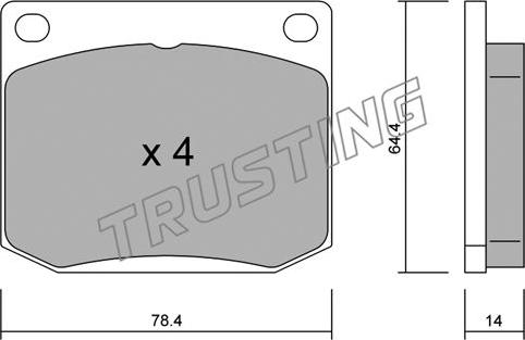 Trusting 020.1 - Гальмівні колодки, дискові гальма autozip.com.ua