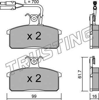 Trusting 028.1 - Гальмівні колодки, дискові гальма autozip.com.ua