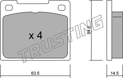 Trusting 022.0 - Гальмівні колодки, дискові гальма autozip.com.ua