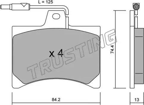 Trusting 027.0 - Гальмівні колодки, дискові гальма autozip.com.ua