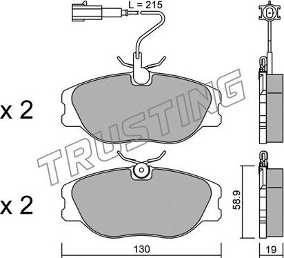 Trusting 074.1 - Гальмівні колодки, дискові гальма autozip.com.ua